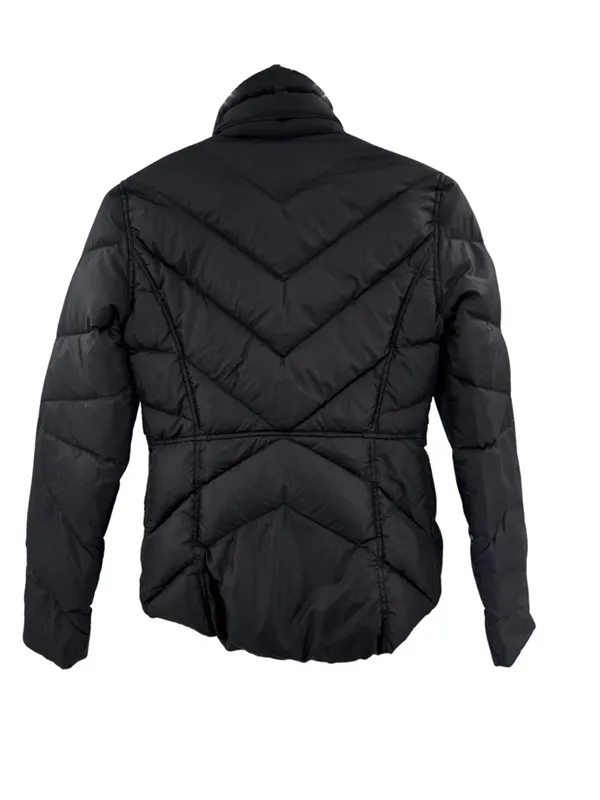 J. Crew Women's Black Chevron-Quilted Puffer Jacket down filled winter xs - Image 2