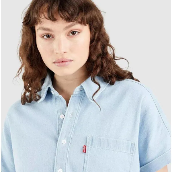 NWT LEVIS Roomy Overalls Romper Female Levis Light Jeans Color - Image 5
