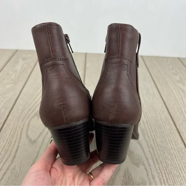 Style & Co Women's Perriee Western Ankle Booties 8M Chocolate Brown Smooth $80 - Image 7