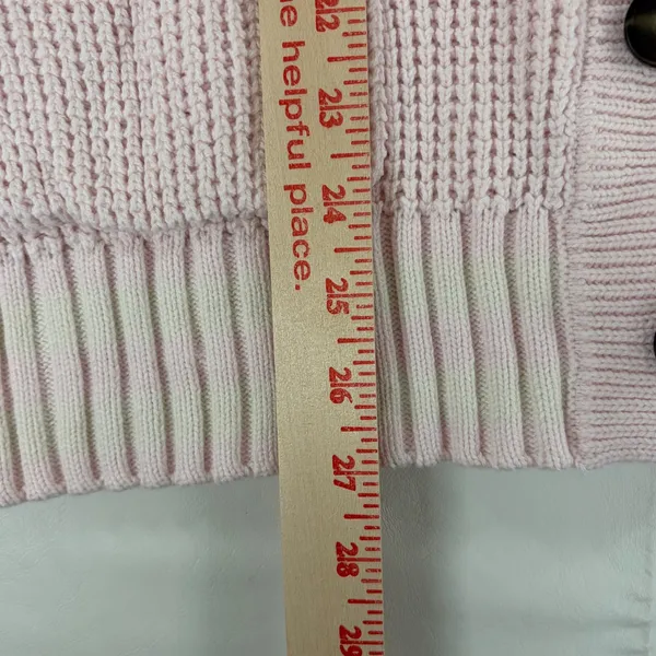 KBB by Kahlana Pink Waffle Knit Oversized Button Front Cardigan Sweater Small - Image 4