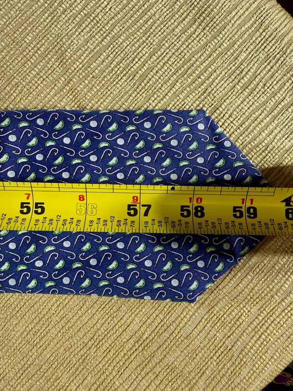 Vineyard Vines Men’s Silk Tie Golf Clubs Balls Navy Blue Green Martha’s Vineyard - Image 10