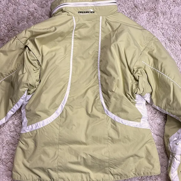 Obermeyer Women's Ski Jacket, Pale Green/White, Size 10 - Image 6