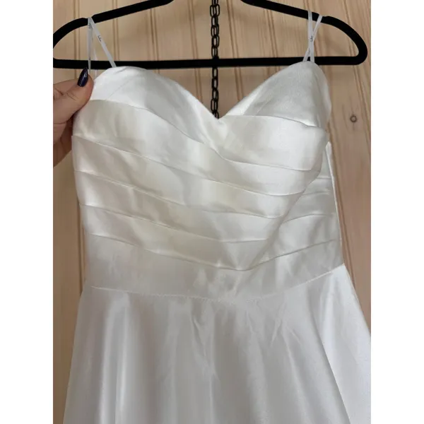 NWT Lulus Khalida White Satin Pleated Strapless Gown Wedding Bridal Dress Sz XS - Image 9