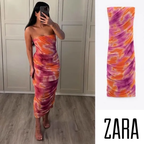 Zara‎ Print Dress With Tulle - Image 12