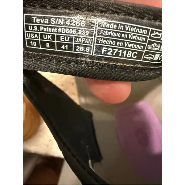 Teva Black and Purple Women's Outdoor Strappy Sandals 10 - Image 10