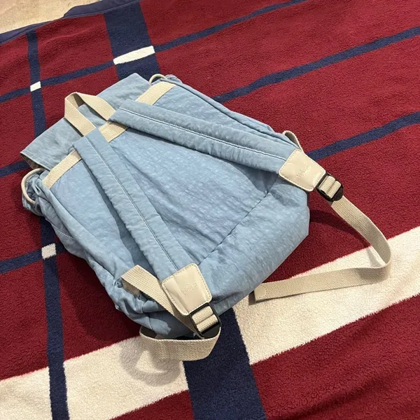 Kipling keeper blue Backpack Rucksack Parachute Med Bag Vtg Drawstring Nylon - Image 7