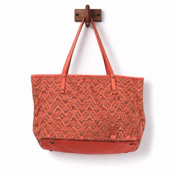 Kate Spade Coral Woven Tote Bag – Large Summer Shoulder Bag - Image 5