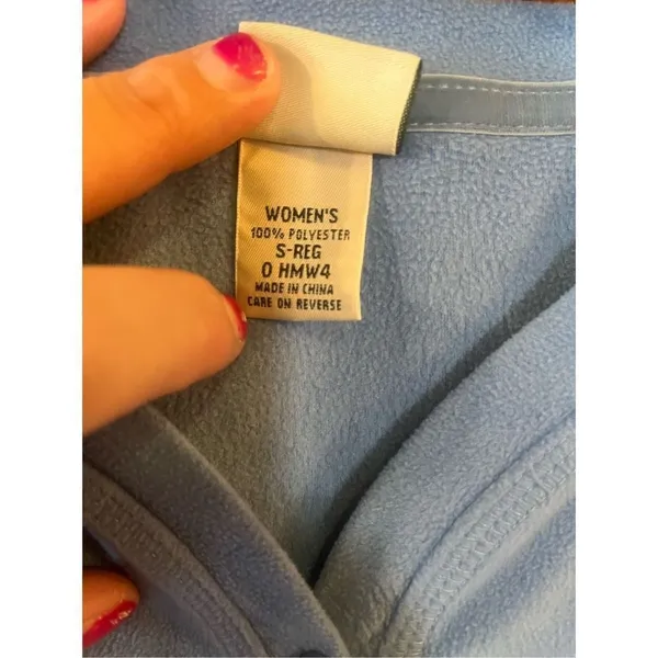 LL Bean Fleece 1/4 Button Pullover Small Blue Long Sleeve (2024) Blue - Image 2