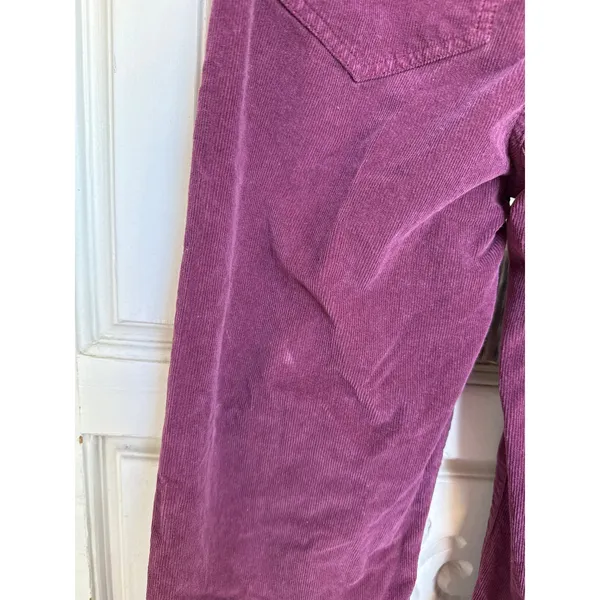 Faherty Women Plum Burgundy Organic Cotton Wide Leg Corduroy Pants Size 25 - Image 6