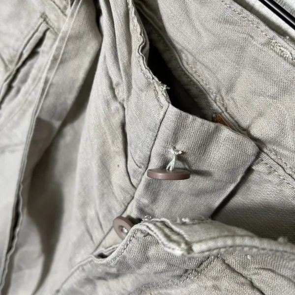 Free People Cream Tan Khaki Linen Blend Tapered Pants Tie Belt Womens Size‎ 4 - Image 6