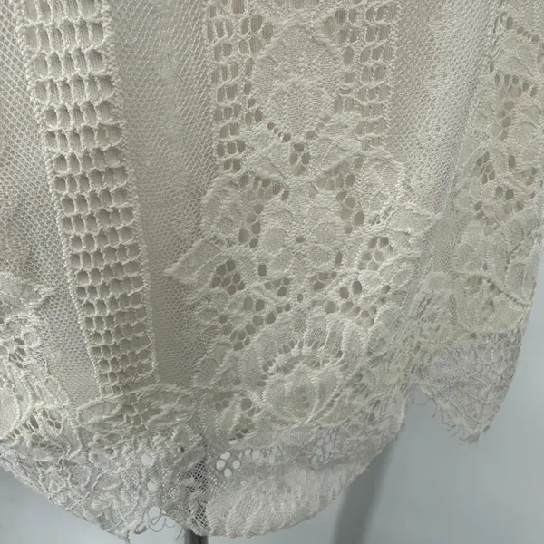 Babydoll Lace Ivory Tank Top‎ Y2K Size Medium Coquette Romantic Boho Festival - Image 6