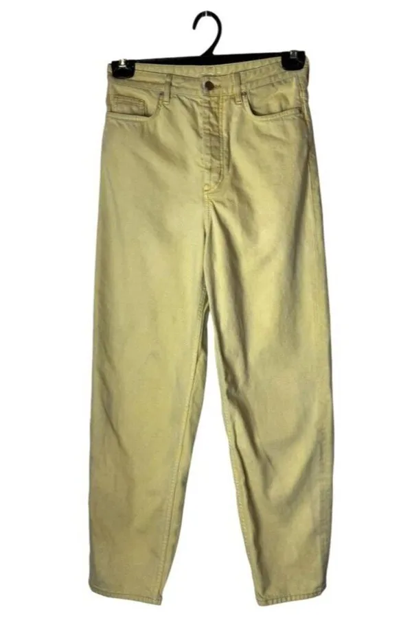 COS Jeans Women 26 Yellow Denim Cotton High Rise Button Fly Tapered Leg Colorful - Image 2