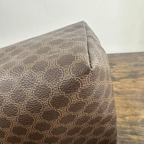 Celine Brown Macadam Toiletry Bag Made In Italy Travel Cosmetic Case Unisex - Image 12