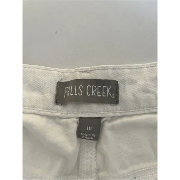 Denim White Cropped Jeans Frayed Hem Straight Leg Made in USA Size 10 - Image 5