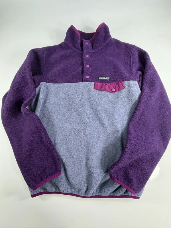 Patagonia Two-Tone Purple & Lavender‎ Snap Fleece Pullover - Image 6