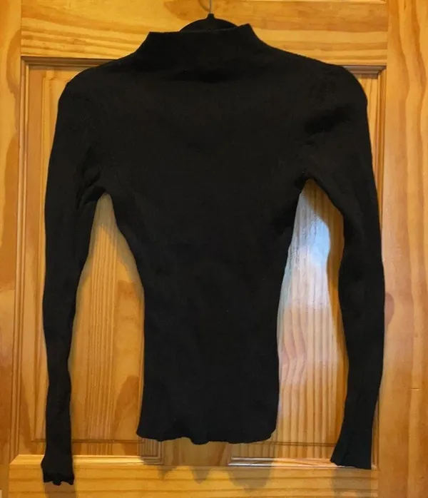 H&M black knit mock neck sweater S - Image 4