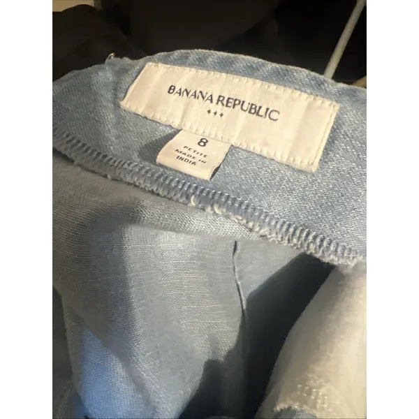 Banana Republic Mini Skirt Womens Petite 8 Blue Denim Light Wash Normcore Y2K - Image 6