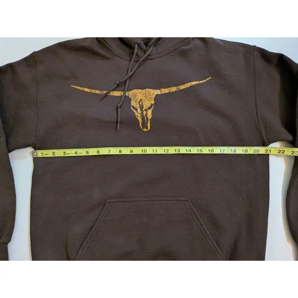 Brooks & Dunn Brown Hoodie Size M Longhorn Country Pullover Sweatshirt Y2K 90s - Image 2