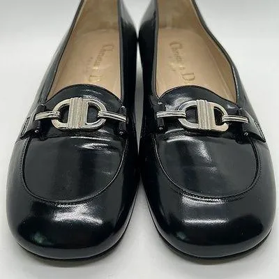 Christian Dior Authentic Black Leather Buckle Loafer Dress Shoes **Sz 36/Sz 6** - Image 3