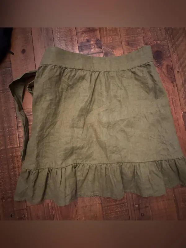 BODEN Asymmetrical Ruffle‎ Wrap Skirt Green Size 10 - Image 4
