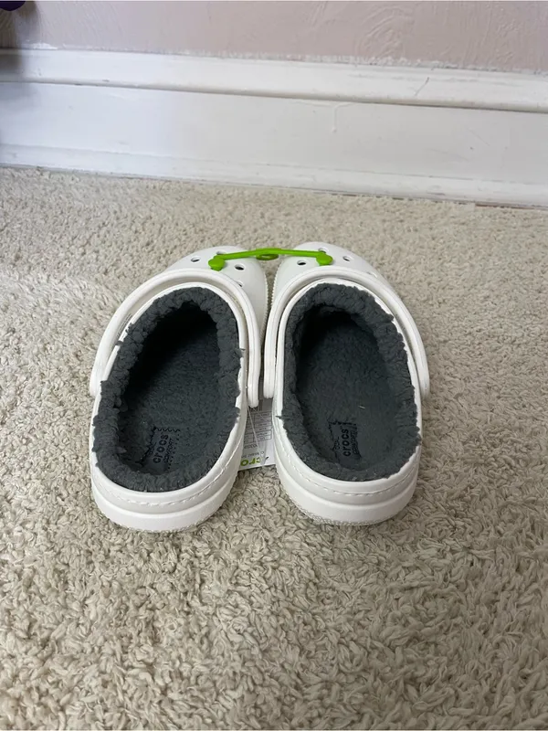 CROCS Classic Clog in White with Gray Lining - Image 2