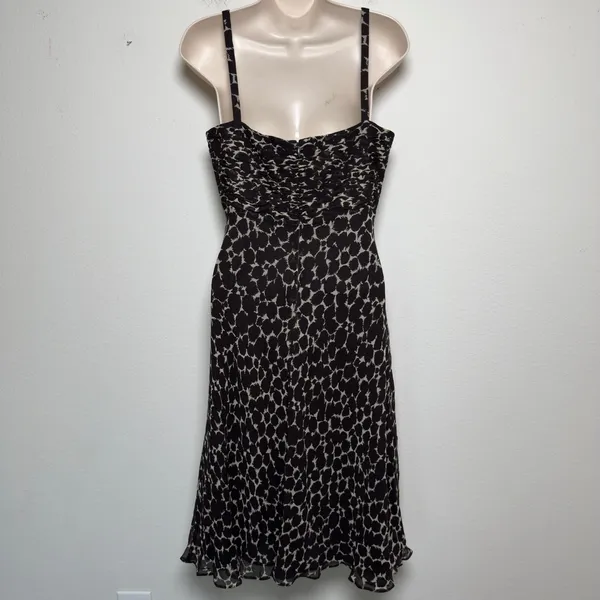VTG 90s Women 100% SILK Fairy Babydoll Mini Dress 6 Whimsigoth Brown Indie - Image 4