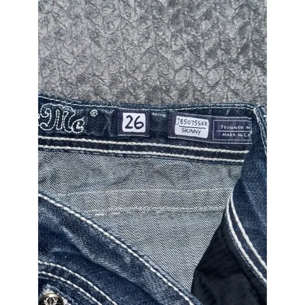 Miss Me Women's Skinny Blue Denim Low Rise Medium Wash Size 26‎ - Image 4
