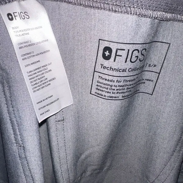 Figs gray S technical collection medical scrub pants - Image 2