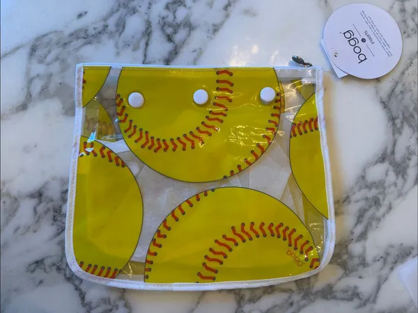 NWT BOGG Bag Clear Softball Print Pouch Set - Yellow & Red. Sports Mom. - Image 3