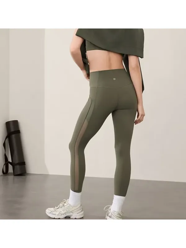 Athleta M Salutation Stash Mesh 7/8 Tight Moss Mesh Medium - Image 2