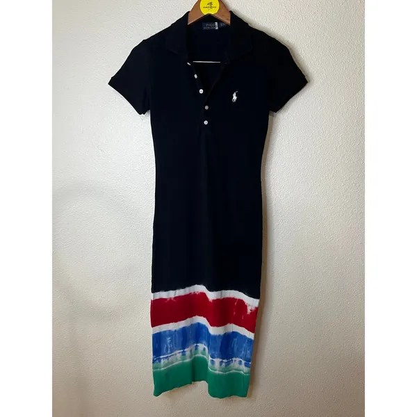 POLO Ralph Lauren Tie-Dye Polo Shirt Dress WOMENS XS - Image 2
