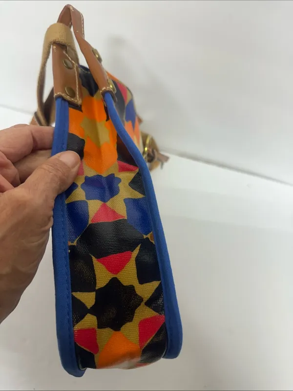 Fossil Multicolor Starburst Pattern Crossbody Bag with Tan Strap - Image 5