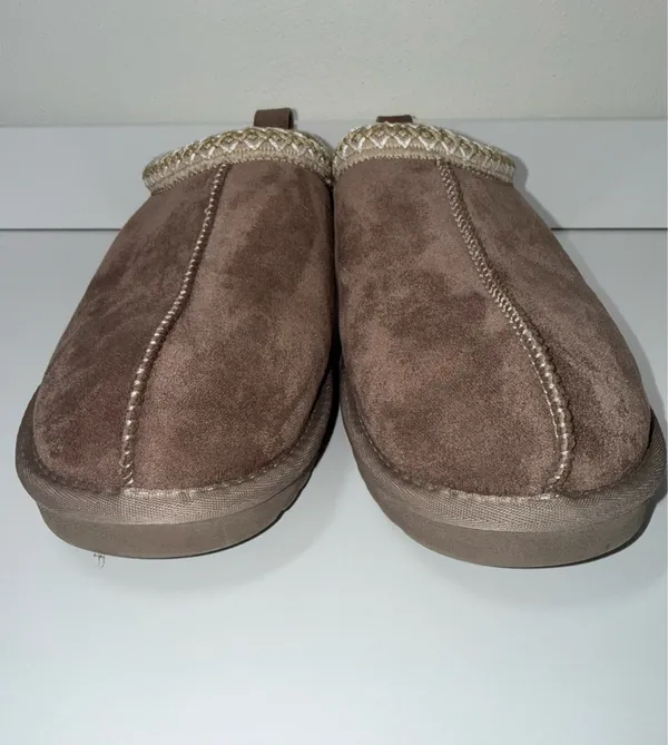 Maurices SuperCush Charlie Clogs Slippers Brown Embroidered Slip On - Image 2
