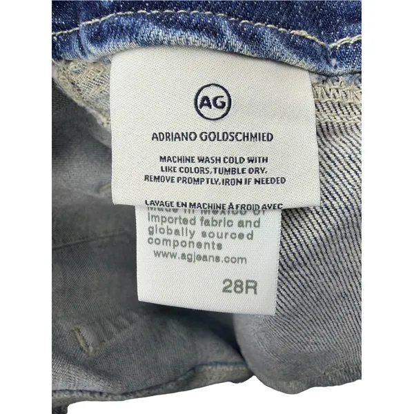 AG Jeans Darted Aven High Rise Relaxed Straight Jeans 28 Medium Blue Wash Denim - Image 8