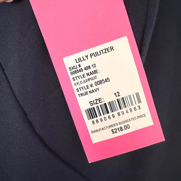 Lilly Pulitzer Kylo True Navy Blue Strapless Sweetheart Jumpsuit NWT 10 No Belt - Image 6