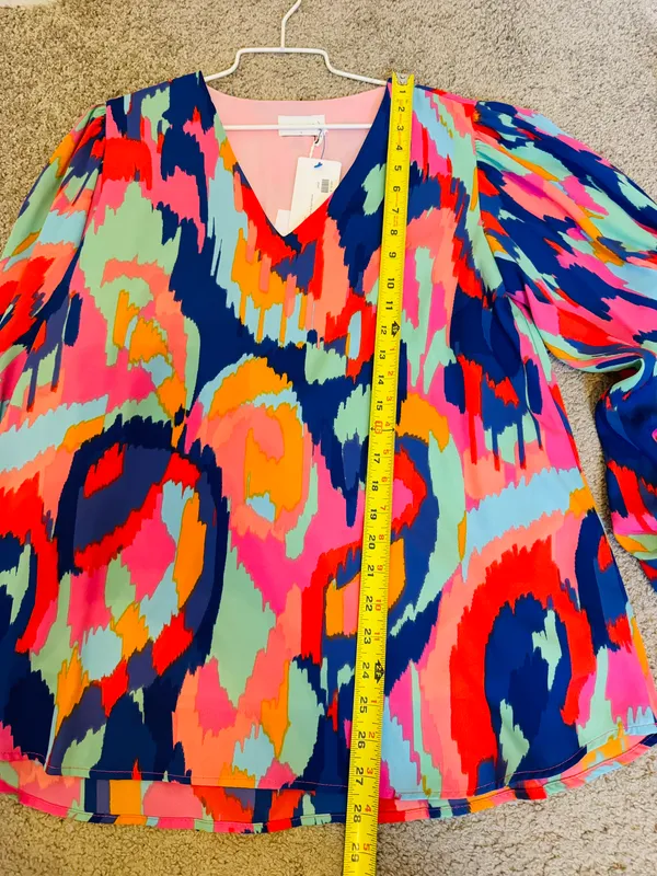 Free Spirit Colorful Ikat Blouse Size Large - Image 8