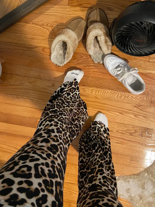 By Together NWT boutique cheetah flare flowy tight pants - Image 2