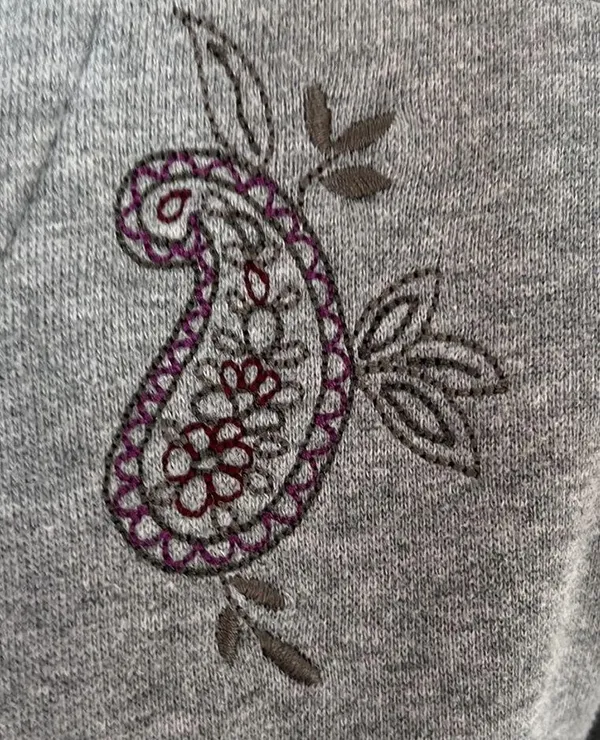 Grey & Purple Flower Button Down Cardigan Size M - Image 7