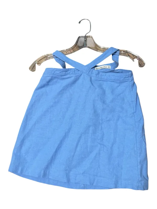 Abercrombie & Fitch Light Blue Linen Crisscross Strap Top Size XS - Image 2
