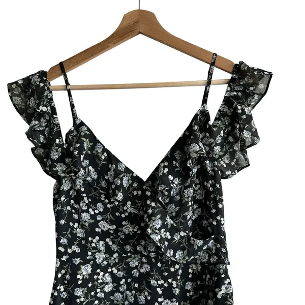 ASTR The Label Midi Dress Sz S Floral High Low Tiered Ruffle - Image 6