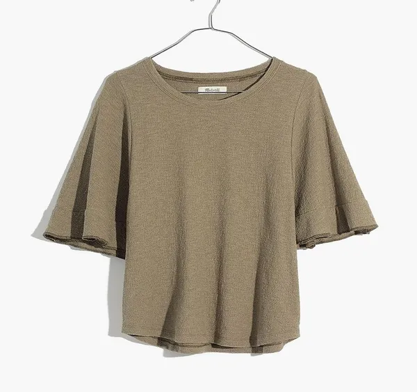 Madewell Texture & Thread Flutter-Sleeve Top Size M - Image 4
