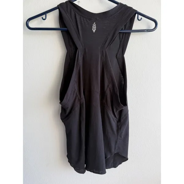 Free People Movement Womens Black Racerback Tank Top Panelled Activewear Size M - Image 2