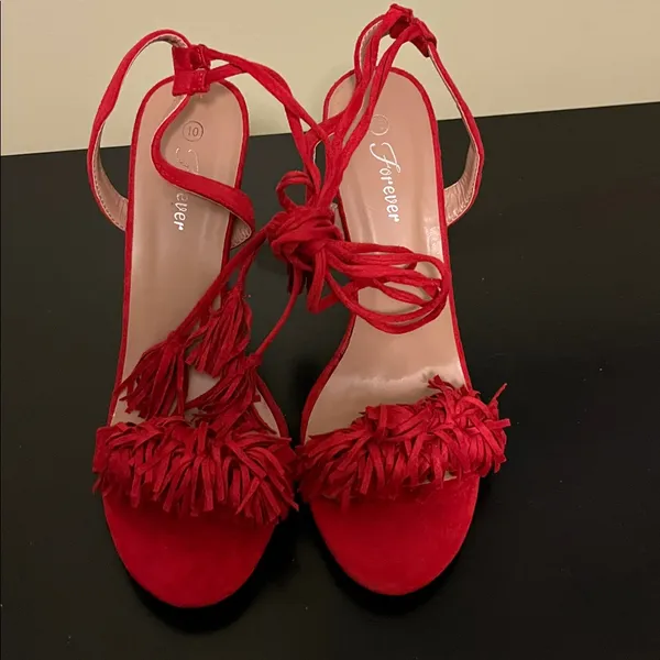 Forever Rubina 57 Fringe Open Toe High Heel Sandals - Image 8