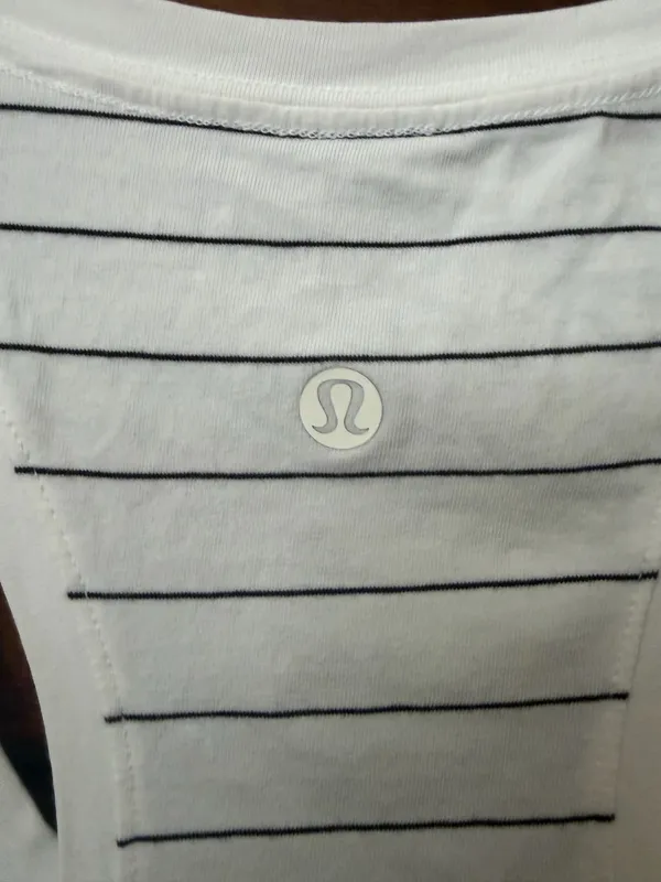 Lululemon black & white stripped tank top - Image 3