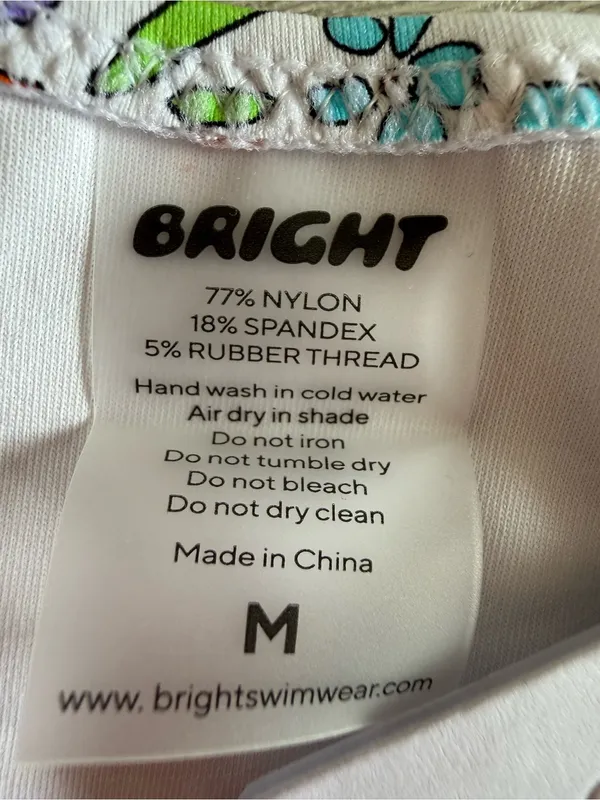 Bright Swimwear Capri Citrus Floral Bottom White Medium NWT - Image 7