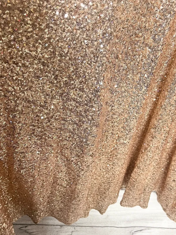 Couture Gold Sequin Sparkling Off Shoulder Formal Evening Gown Size Small Tall - Image 7