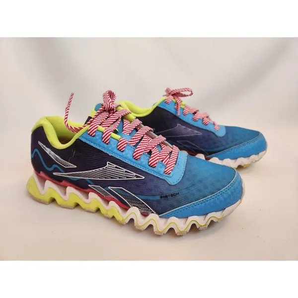 Reebok Zigtech Running Shoes‎ Lace Athletic Neon Sneakers Women Girls Retro SZ 5 - Image 2