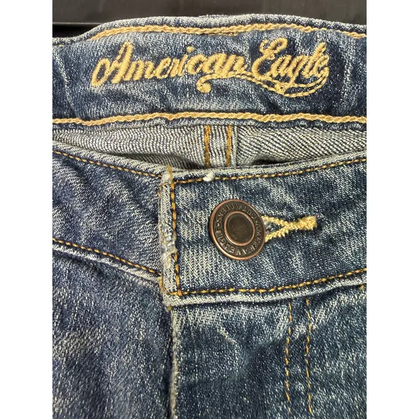 American Eagle Skinny Flare Bootcut Low Rise Full Length Jeans Stretch 4 Blue - Image 7