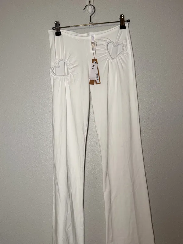 Skims cotton Jersey heart leggings white. NWT - Image 4