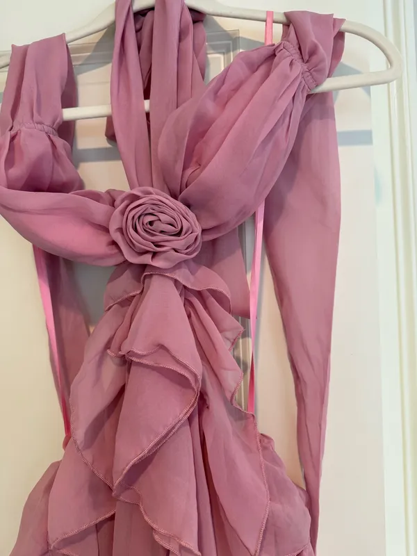 Selfie Leslie Santiago Cut-Out Ruffle Dress Blush - Image 6